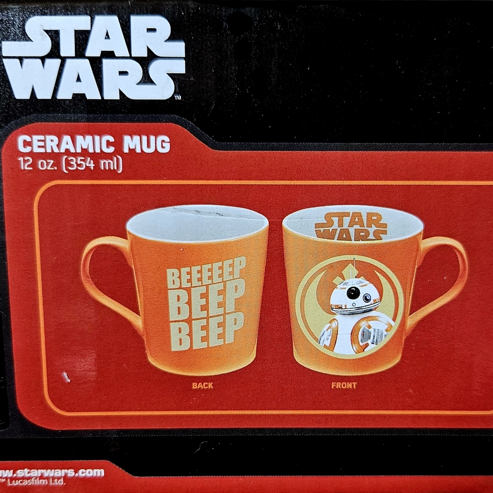 STAR WARS Orange BB-8 Ceramic Mug NIB